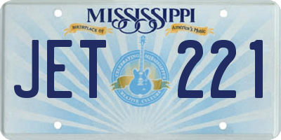 MS license plate JET221