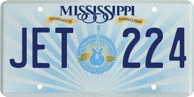 MS license plate JET224