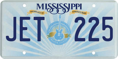 MS license plate JET225