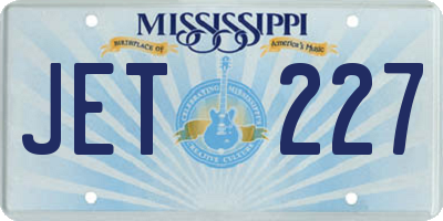 MS license plate JET227