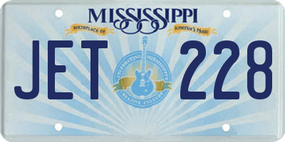 MS license plate JET228