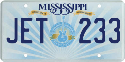 MS license plate JET233