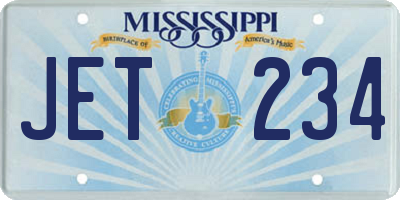 MS license plate JET234