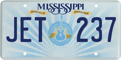 MS license plate JET237