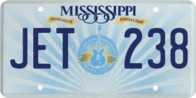 MS license plate JET238