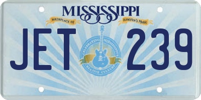 MS license plate JET239