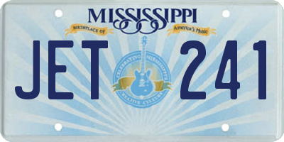 MS license plate JET241