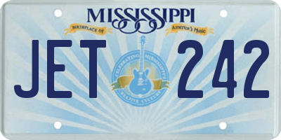 MS license plate JET242