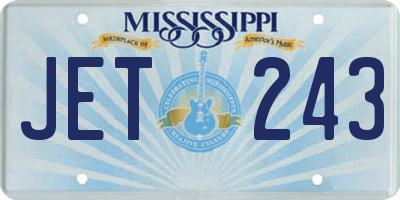 MS license plate JET243