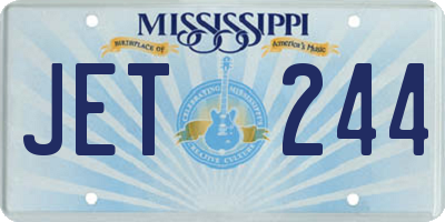 MS license plate JET244