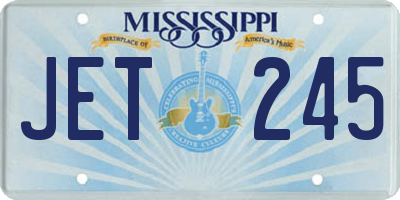 MS license plate JET245