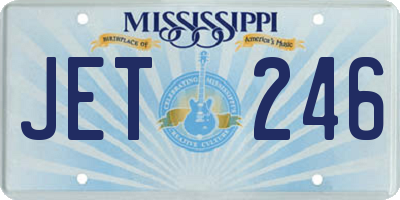 MS license plate JET246