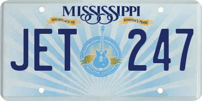MS license plate JET247