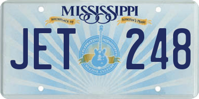 MS license plate JET248