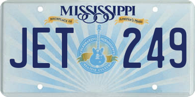 MS license plate JET249