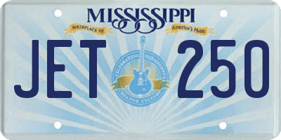 MS license plate JET250