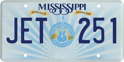 MS license plate JET251