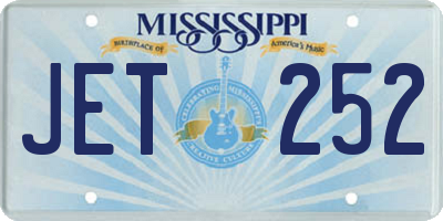 MS license plate JET252