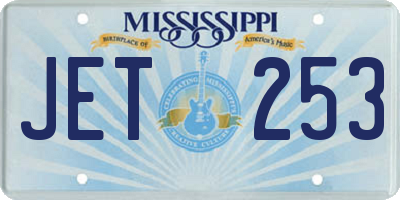 MS license plate JET253