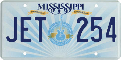 MS license plate JET254
