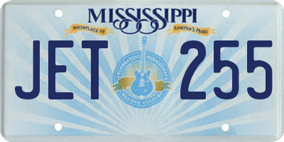 MS license plate JET255