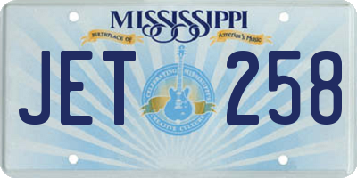MS license plate JET258