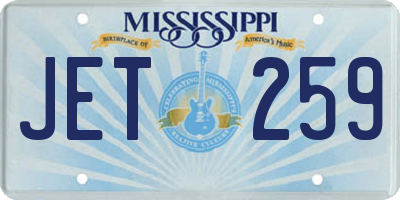 MS license plate JET259
