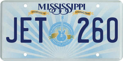 MS license plate JET260