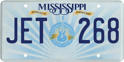 MS license plate JET268