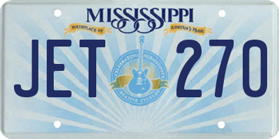 MS license plate JET270