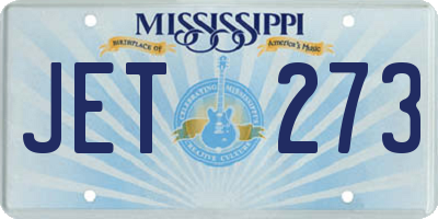 MS license plate JET273