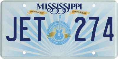 MS license plate JET274