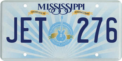 MS license plate JET276