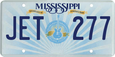 MS license plate JET277