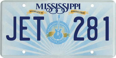MS license plate JET281