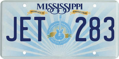 MS license plate JET283