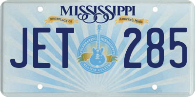 MS license plate JET285