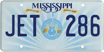 MS license plate JET286