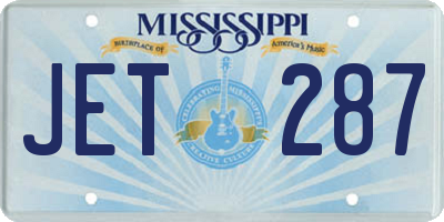 MS license plate JET287