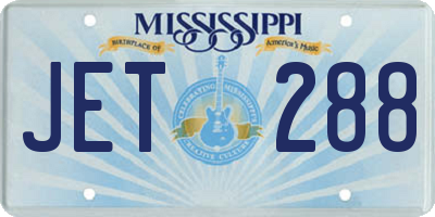 MS license plate JET288