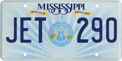 MS license plate JET290