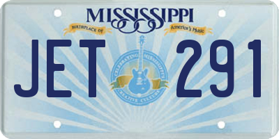 MS license plate JET291