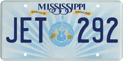 MS license plate JET292