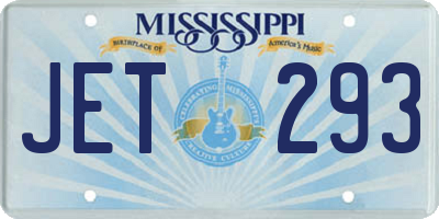 MS license plate JET293