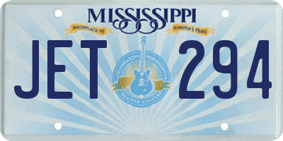 MS license plate JET294