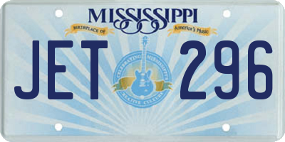 MS license plate JET296