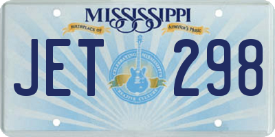 MS license plate JET298
