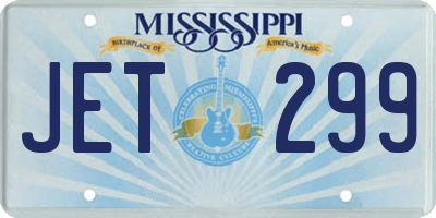 MS license plate JET299