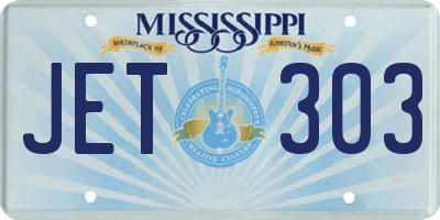 MS license plate JET303