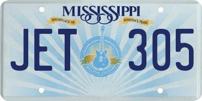 MS license plate JET305